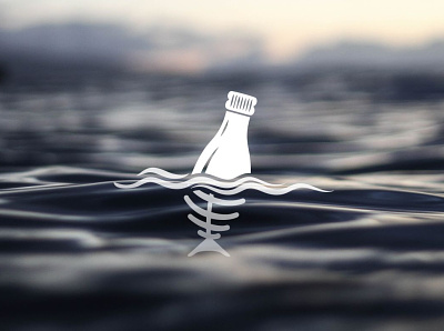 Ditching Disposables bottle branding deadfish environment graphicdesign logo logodesign ocean plastic polystyrene sea straw water wave