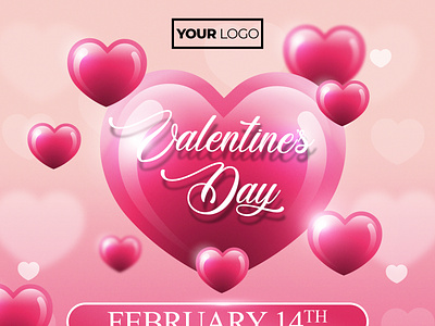 Valentines flyer template design feminine flyer graphic design hearts pink feminine valentine flyer valentines day