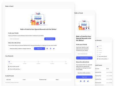 Refer a friend page design for online school