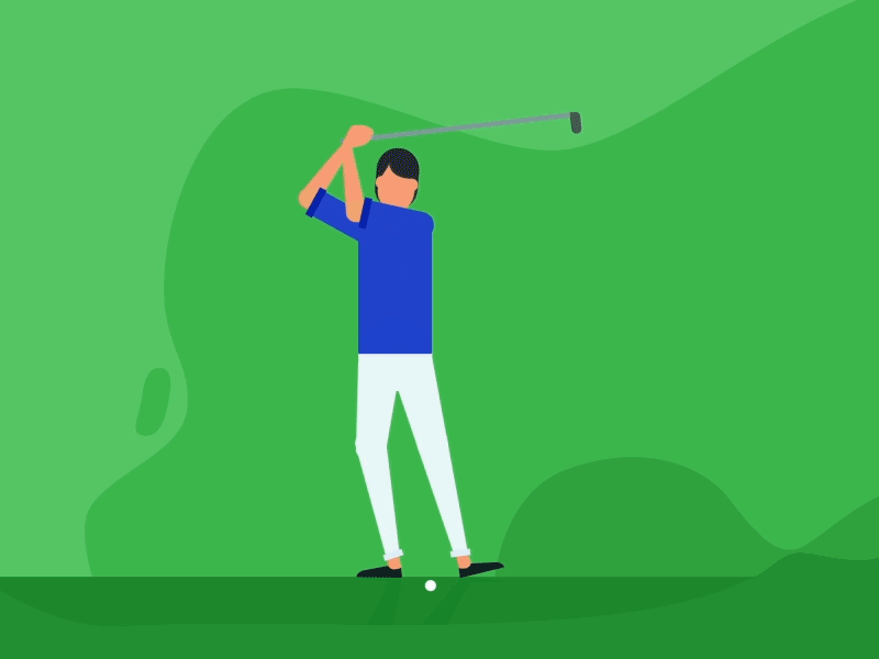 Golf Player animation cel character cycle flag gif golf loop shot swing traditional wave