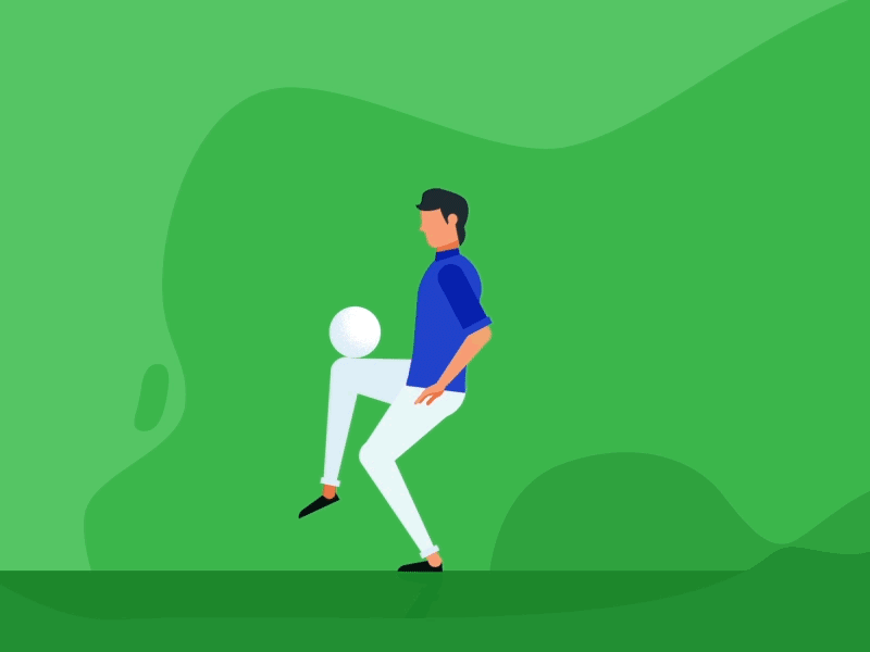 Football animation ball character flat football game goal illustration soccer sport team vector