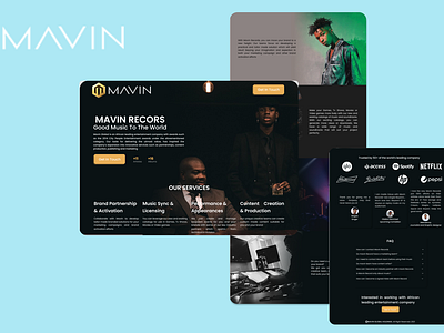 Landing page for a Record label