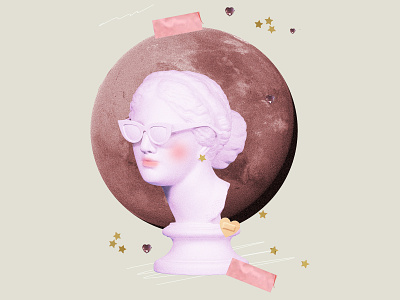 Venus collage graphic design horoscope love social media