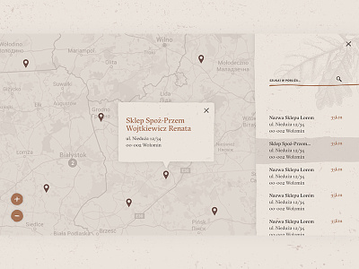 Kasztelan Map Website beer design kasztelan map poland search site ui ux web webdesign website