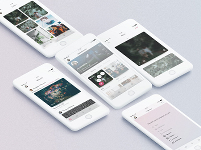 Momento app album app ios long press photo share sketch social media ui ux