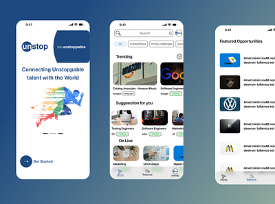 unstop in mobile version app design figma logo ui ux