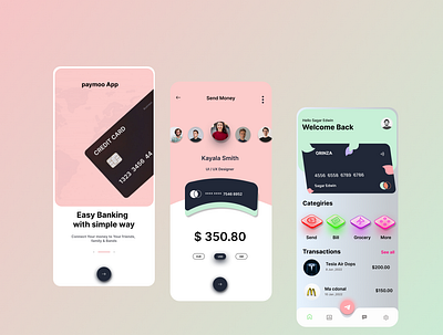credit card pay app app design figma ui ux