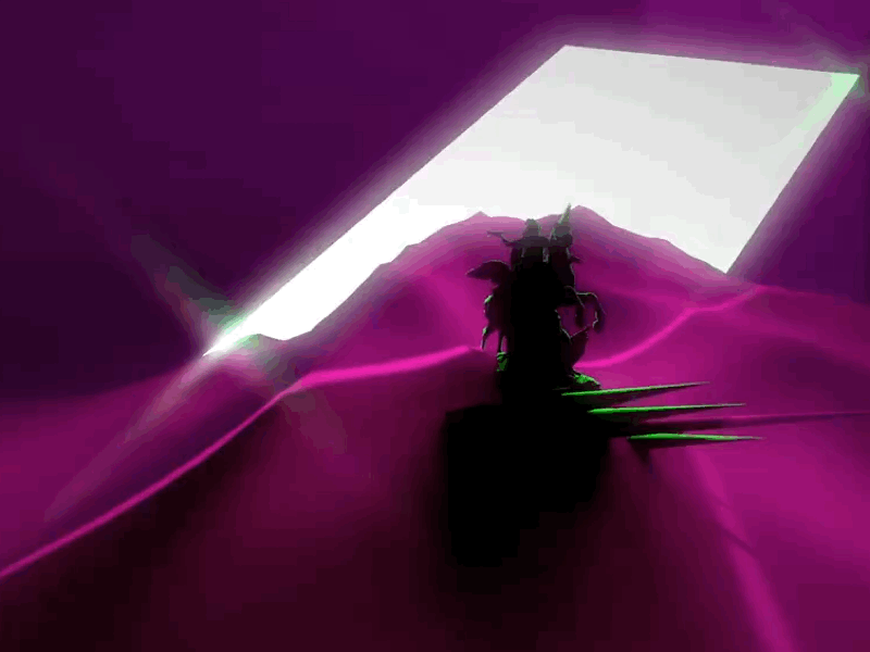 Desert animation c4d cinema 4d lasers lights magenta monument unicorn