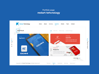 Portfolio page restart-tehcnology design home site tehcnology ui ux web