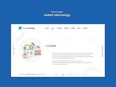 About page restart-tehcnology design home site tehcnology ui ux web