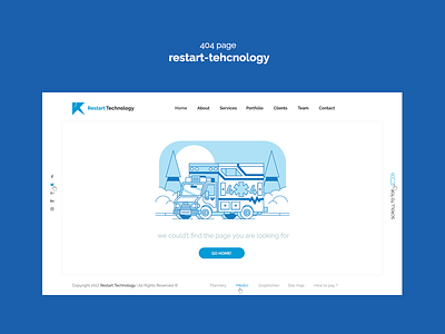 404 page restart-tehcnology design home site tehcnology ui ux web