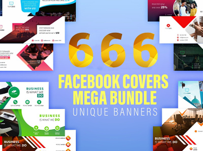 666 Facebook Covers Templates facebook covers mega bundle socialmedia