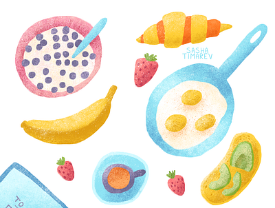 Breakfast food illustration