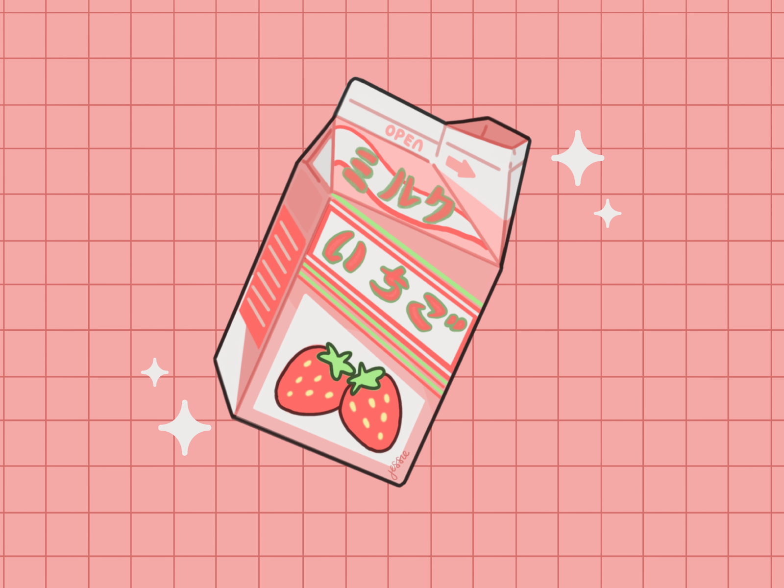 Strawberry Milk by Jessie Thavonekham on Dribbble