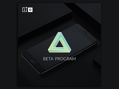 OnePlus Beta Program branding geometric gradient graphic design illustrator logo oneplus smartphone social media tech triangle vector