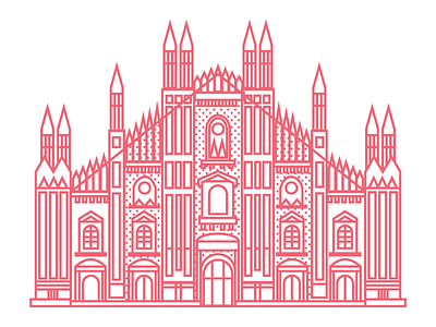 Duomo di Milano architecture flat graphic design illustration illustrator italy milan milano vector