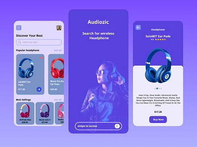 Headphone App Design (UI) app branding design graphic design icon illustration ui ux