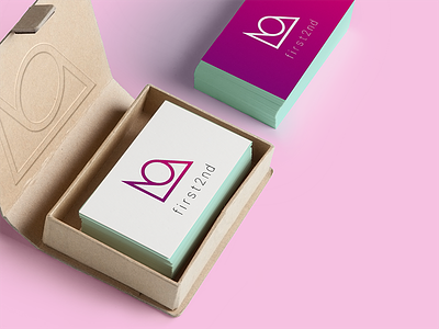 first2nd logo branding business card identity illustration logo models numbers pink