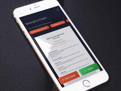 WIP: Contract agreement document flat minimal mobile pdf responsive ui ux