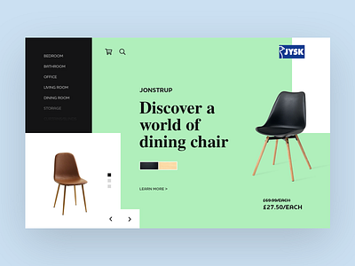 Furniture shop (concept) black blue branding chair design ecommerce flat furniture green interface minimal modern slider ui ux web