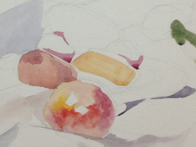 Fruits beginning fruits watercolors