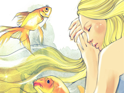 underwater_dream fish girl illustration sleep unused