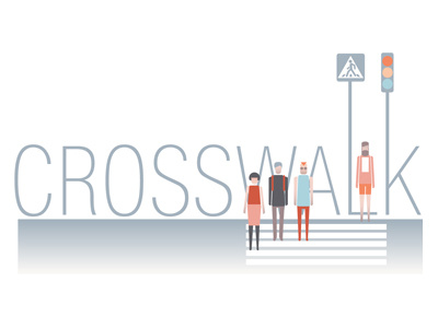Crosswalk characters crosswalk iconic word