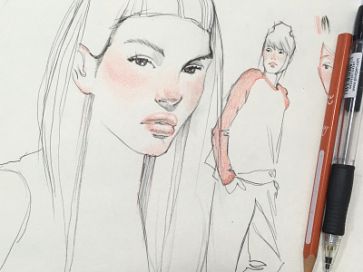 recreation sketch girl illustration pen portrait sketch