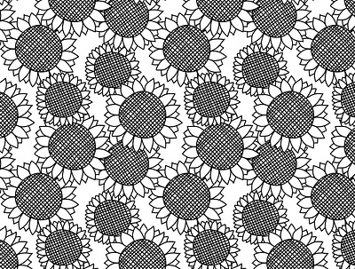 Sunflower Doodles black and white design design digital paper doodles floral design floral doodles graphic design hand drawn graphic sunflower doodles sunflowers