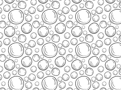 Bubble Doodle black and white design bubbles bubbles patterns design digital paper doodles graphic design hand drawn graphic seamless pattern