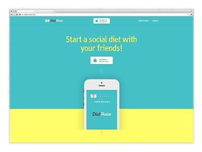 Landing Page (Diet Race App) dietrace friends fun landing page pig social social diet