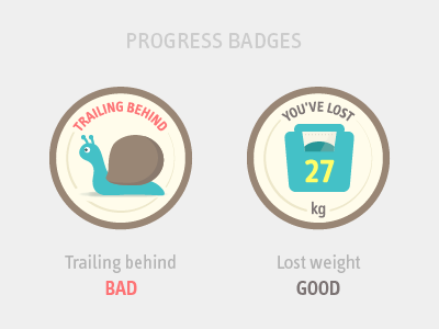 Badges (Diet Race App) badge badges dietrace friends fun landing page snail social social diet weight