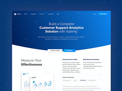 Customer support landing page