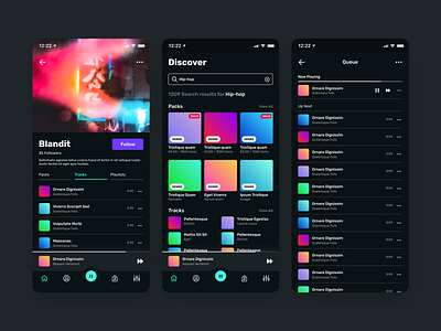 Remx App dark mode interface music music app music player remix ui ux