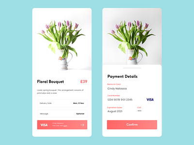 Daily UI challenge #002 — Credit Card Checkout dailyui dailyui 002 flower interface order fulfilment payment ui