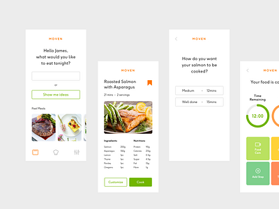 Smart Oven cooking food recipe smart oven ui ux wireframe