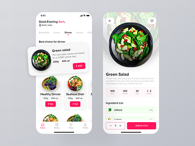 Food delivery - Mobile App Design 🥗 app app design app figma delivery design designs food food app food delivery app food order foodie healthy healthy food app ingredients app ios app mobile app order salads ui vegetables