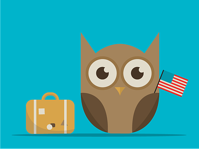 Roadtrippin' Owl america flag owl roadtrip suitcase