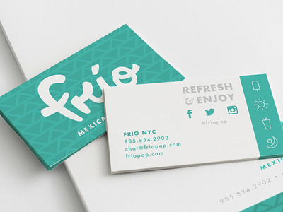 Frio Mexican Popsicles branding business cards frio handlettered logo pattern popsicles smoothies
