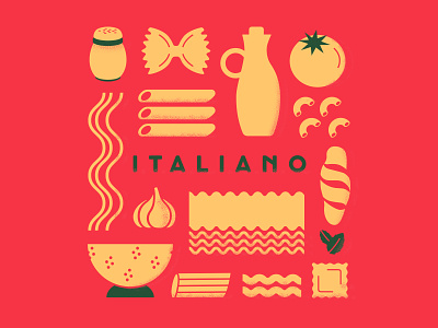 Italiano illustration italian food lasagna noodles pasta spaghetti vector yum