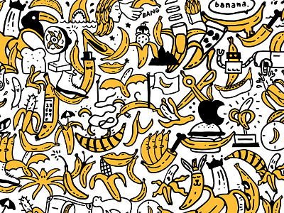 Go Bananas banana hand drawn illustration sharpie