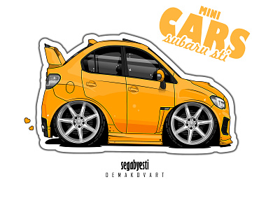 Subaru STI Mini automotive bagged car car art cars demakovart design illustration mini mini car sti subaru