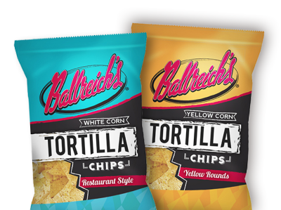 Ballreich's Tortilla Chips Packaging branding graphic design packaging typography