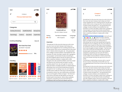 ReadME Ebook mobile app app design ui