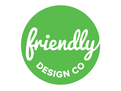 Friendly Design Co. Logo 4 circle friendly green logo script