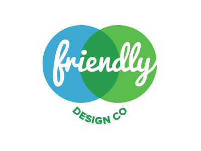 Friendly Design Co. Logo 4.2 circle friendly green logo script smile venn diagram