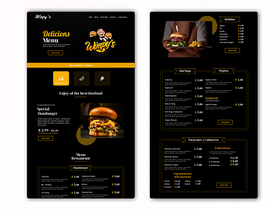 Diseño de una pagina web de Hamburguesería design ui web desing