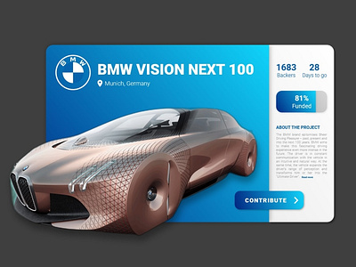 Crowdfunding Campaign app bmw car concept crowdfunding design home illustration interface payment screen ui user ux web web3.0 website