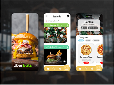 Redesign UberEats app apple branding concept design glovo google hbo illustration instagram interface mobile motion graphics netflix redesign ubereats ui ux web website