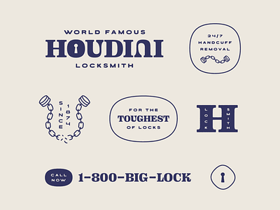 Houdini Locksmith badge badge design badges bandana branding flat houdini illustration locksmith lockup logo logodesign magic texture typography vintage
